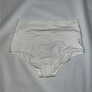 pink victoria’s secret VS white bikini swim bottoms